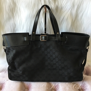 Gucci GG Canvas Handbag- Black on Black