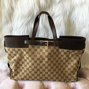 Gucci GG Canvas Handbag- Brown on Brown