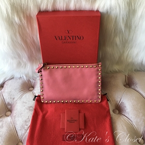 Valentino Pink Rockstud Clutch