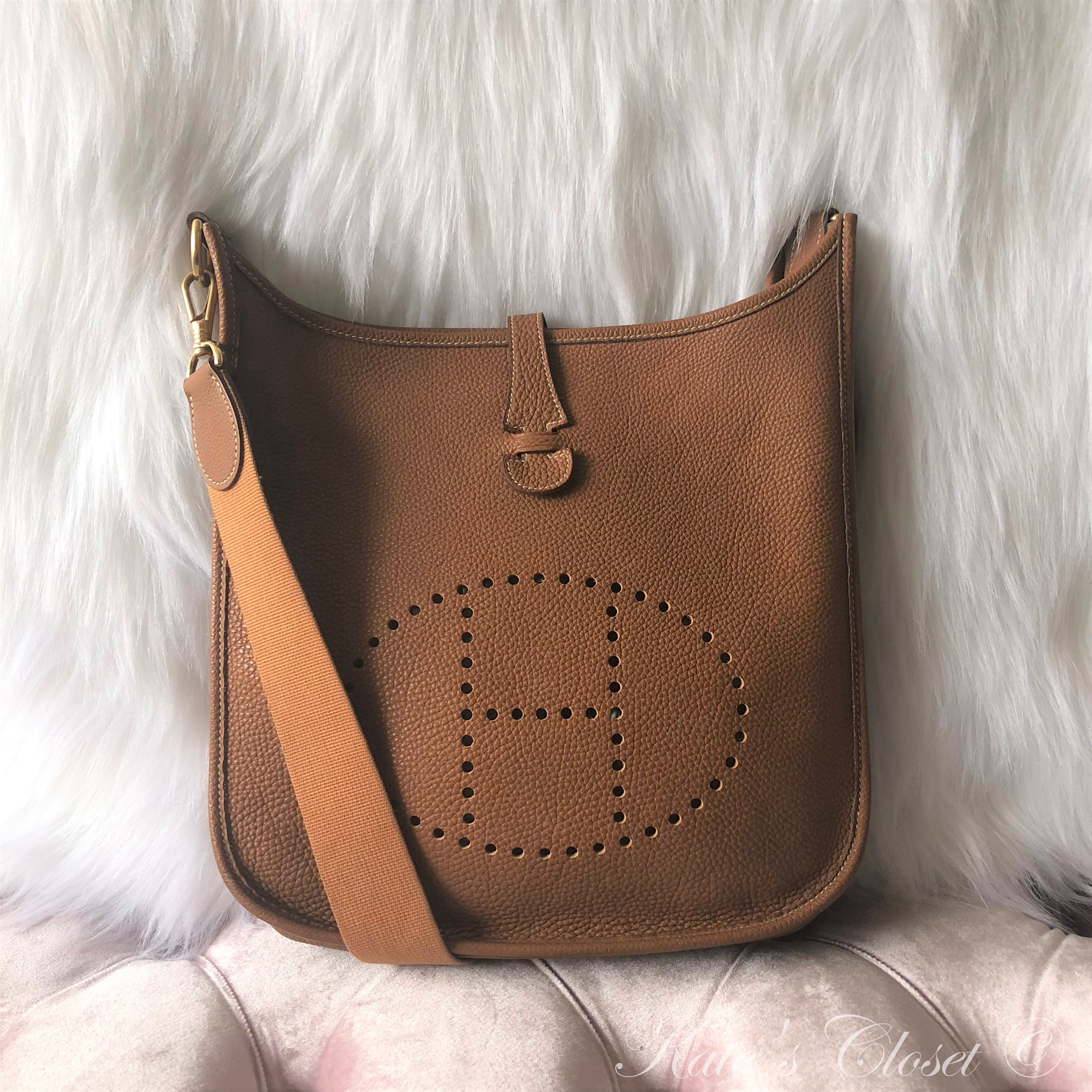 Hermès Evelyne Clemence I Pm Brown Cross Body Bag